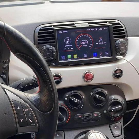 Multimedia systeem voor fiat 500 met android 11 in zwart of wit met Apple carplay